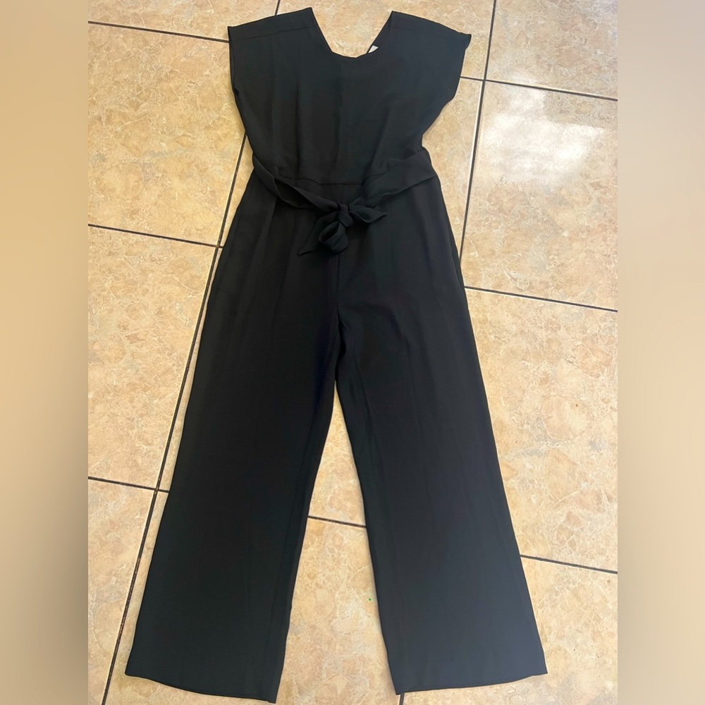 Loft Petite Vback Tie Waist Jumpsuit